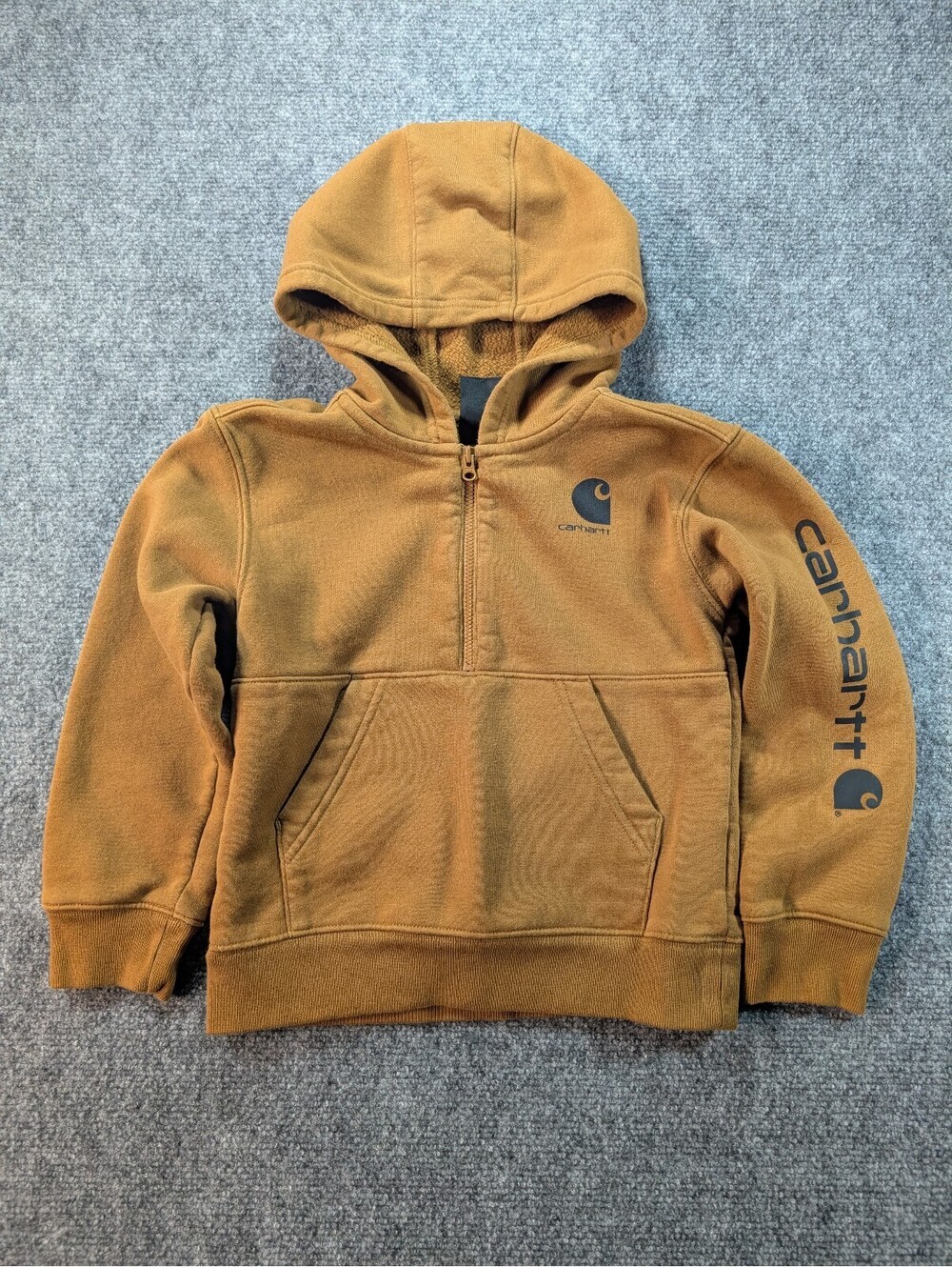 Carhartt Boys 4T Brown Half Zip Sweatshirt Gorpcore Earthy Workwear Classic